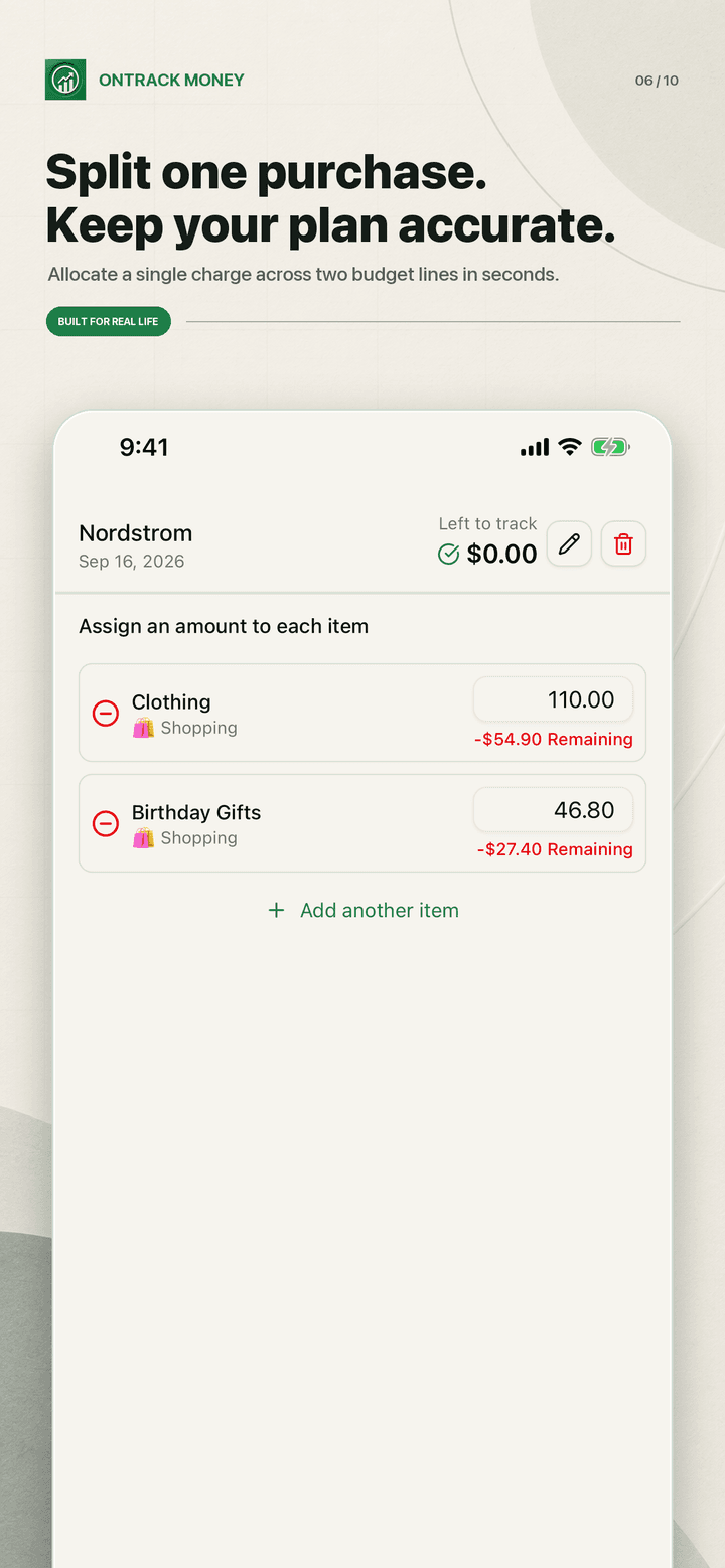 Split a transaction