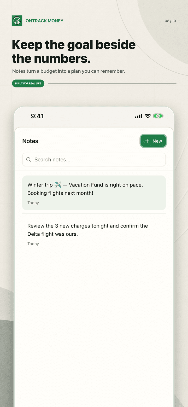 Notes and goals
